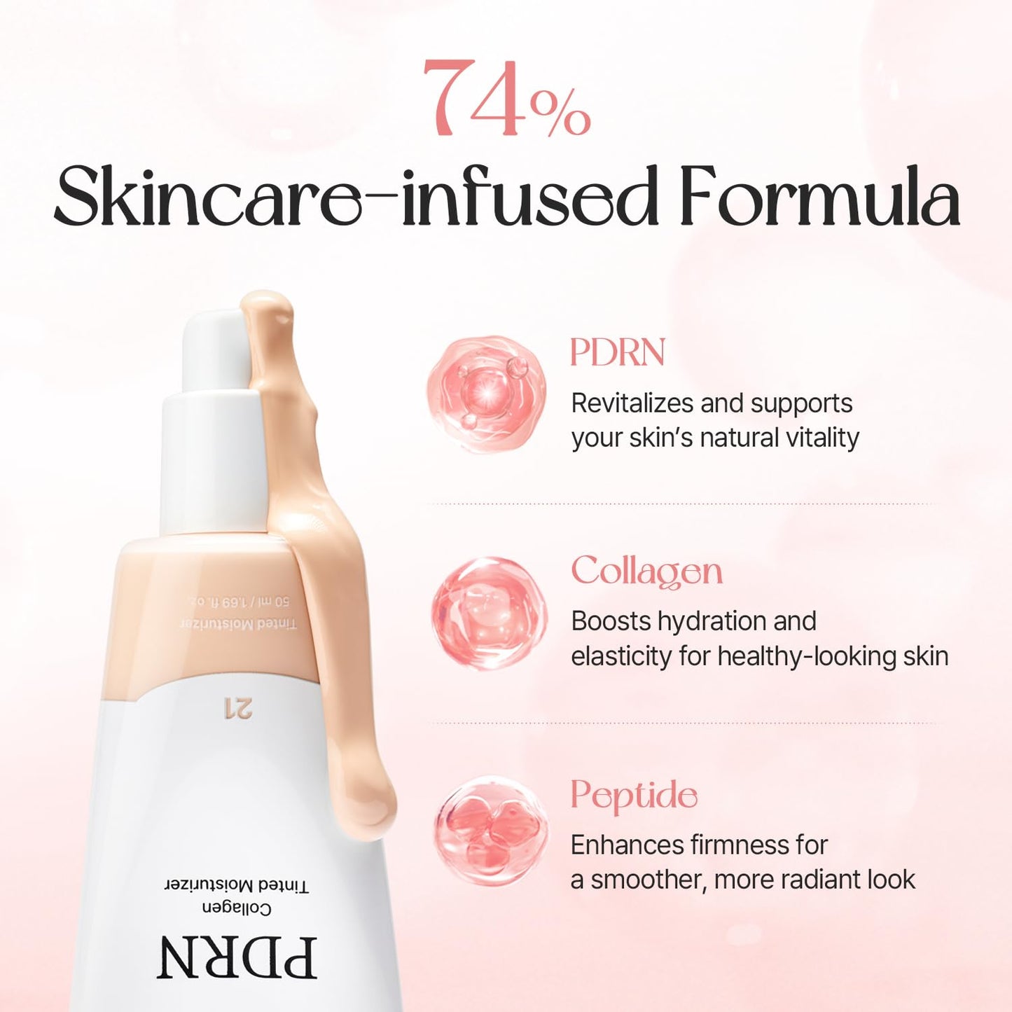 mixsoon PDRN Collagen Tinted Moisturizer - Skincare-Infused Base with Rice PDRN & Peptides, 24H Vibrant Glow & Luminous Hydration, 10 Shades 50ml Beauty and Personal Care mixsoon