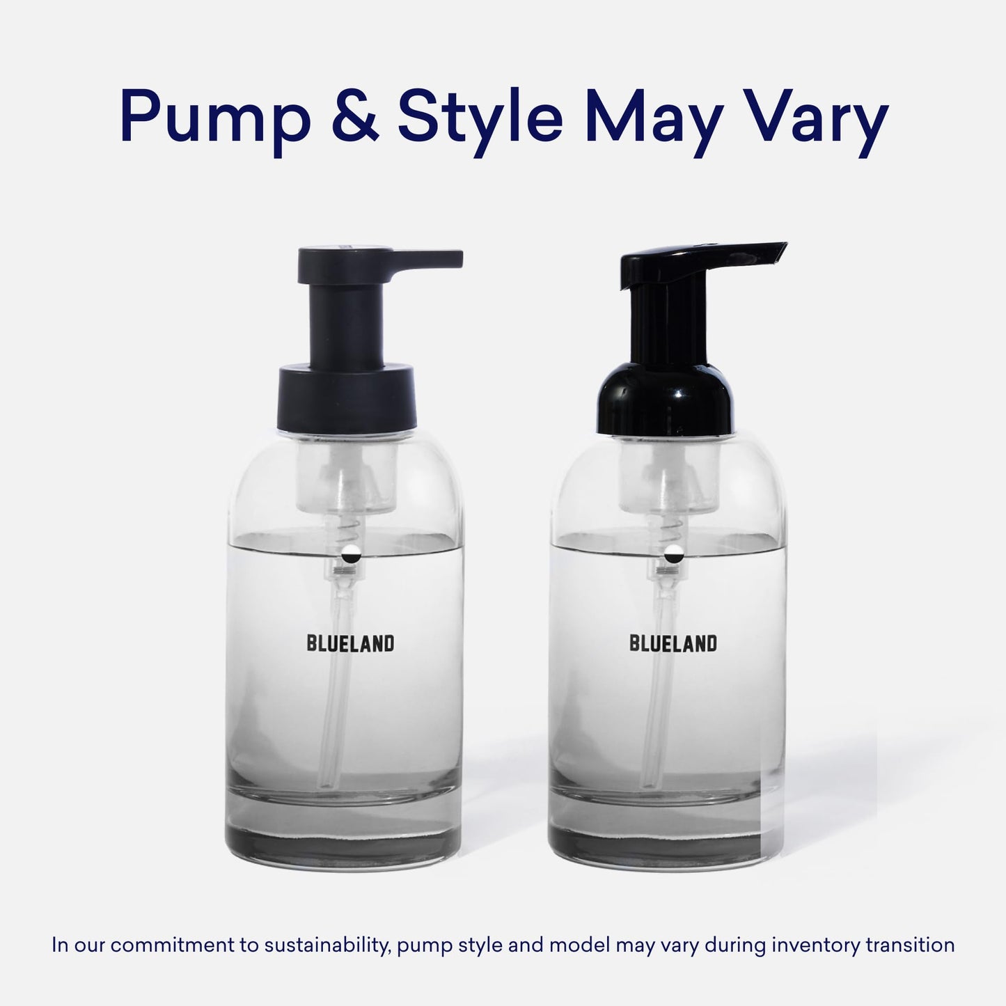BLUELAND Hand Soap Duo, 2 Refillable Glass Foaming Hand Soap Dispensers with 8 Refill Tablets, Variety Scents, 8 x 9 Fl oz Beauty & Personal Care BLUELAND