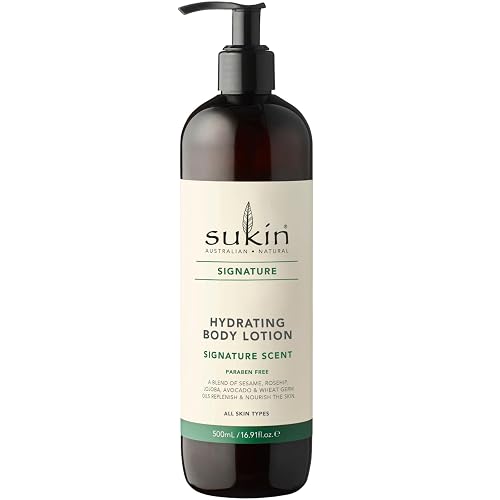 Sukin Signature Body Lotion - Hydrating Moisturizer for Dry Skin with Aloe Vera, Shea Butter, and Rosehip Oil, 16.9 Fl Oz