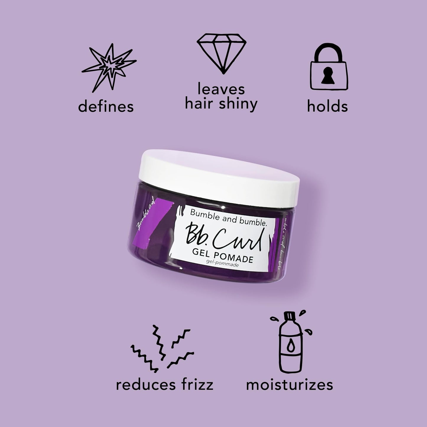 Bumble and bumble. Curl Hair Gel Pomade | For Shine + Definition | Anti Frizz | Coily, Curly, Wavy | With Jojaba, Avocado + Coconut Oil | Full Size
