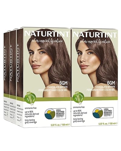 Naturtint 6GM Chocolate Brown Permanent Hair Color (Pack of 6), Ammonia Free, Vegan, Cruelty Free, up to 100% Gray Coverage, Long Lasting Results