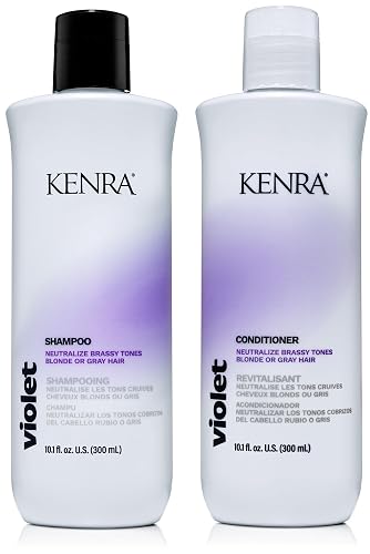 Kenra Violet Shampoo & Conditioner Set | Eliminates Brassy Tones | Purple Pigment + Deposit | Neutralizes Yellow | Moisturizes Processed Hair |