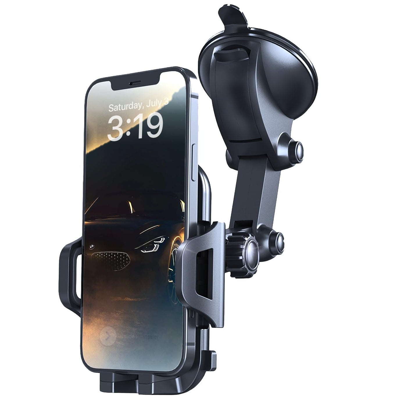 Esoulk Heavy Duty Car Phone Holder with Suction Cup for Windshield, Window, Dashboard Universal Cradle Mount Fits Most Auto Truck Holds iPhone GPS…