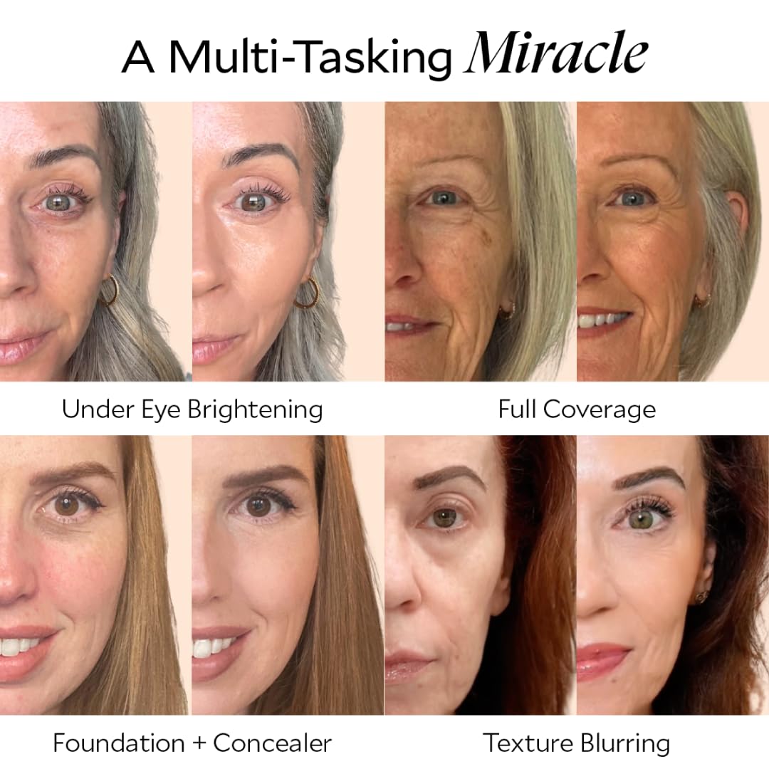 Fièra Luxury Concealer & Foundation with Anti-Aging Ingredients - Full Coverage for Dark Circles, Wrinkles, Fine Lines, and Spots, All-Day Wear