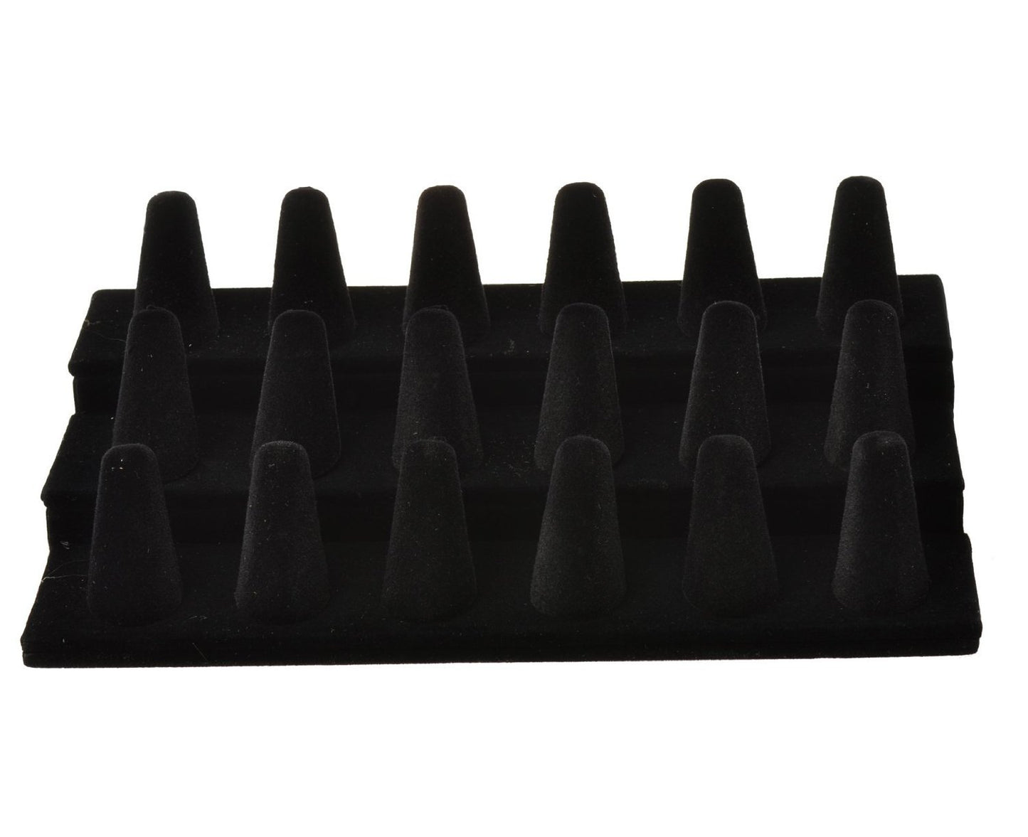 Bocar Black Velvet Finger Ring Display Showcase Organizer Holder Jewelry Storage Counter (18JZZ)