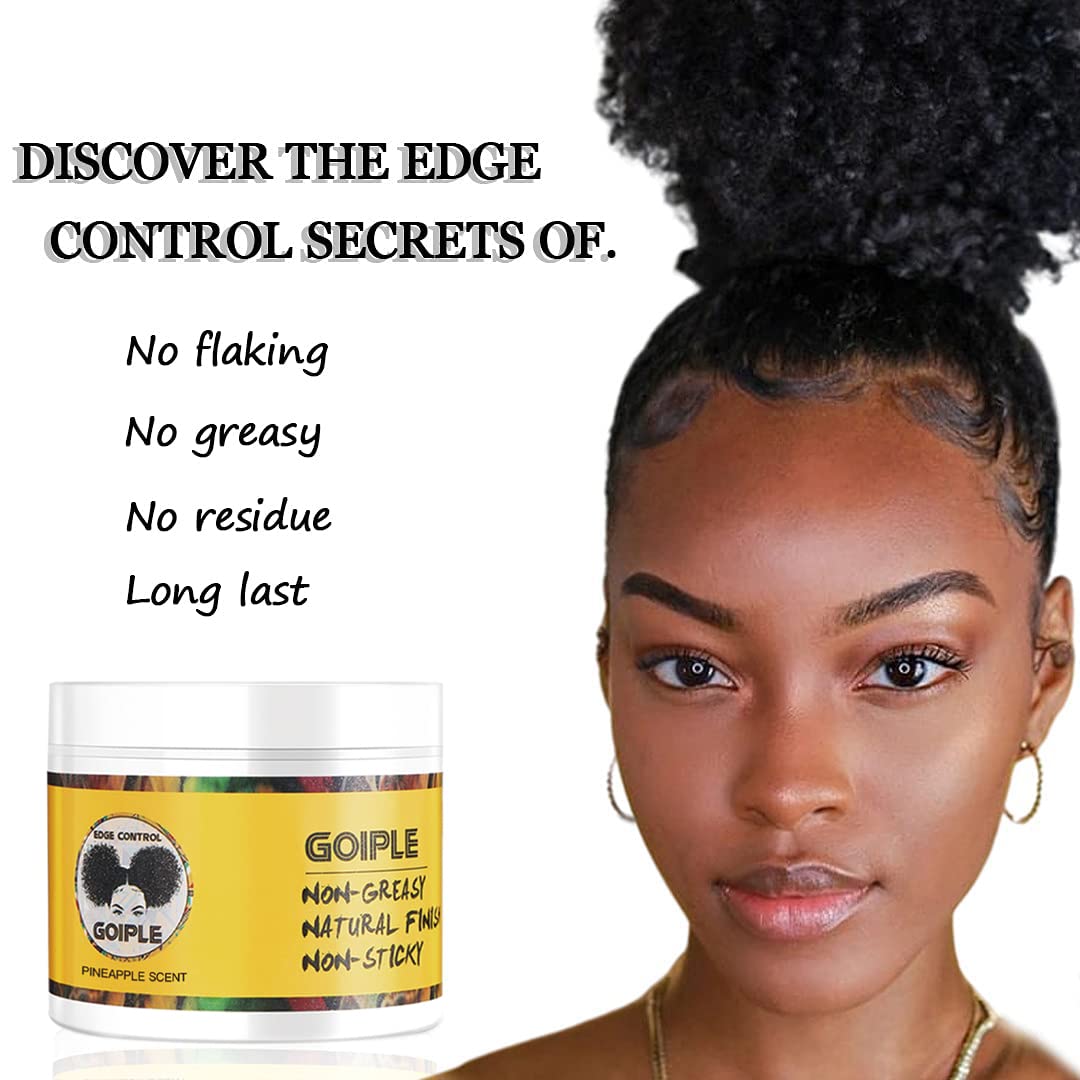 Edge Control Wax for Women Strong Hold Non-greasy, 4 OZ Edge Wax Styling Gel for Black Women Hair No Flaking, White Residue, Shine and Smooth, Long