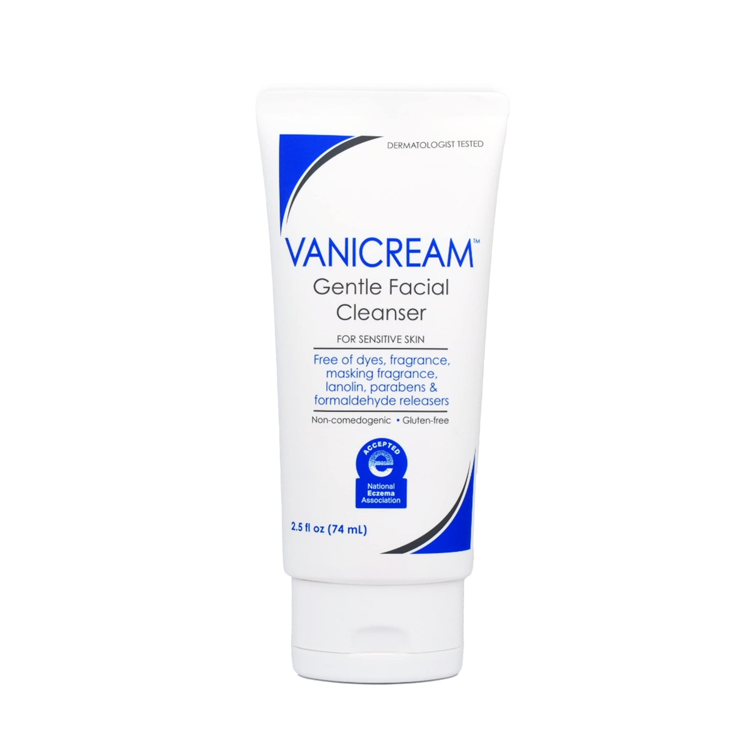 Vanicream Gentle Facial Cleaner, 2.5 Fl Oz, Formulated without Common Irritants for Sensitive Skin, Removes Makeup, Dirt & Excess Oils