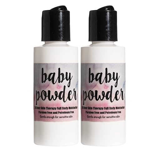 The Lotion Company 24 Hour Skin Therapy Lotion, Full Body Moisturizer, Travel Size, Paraben Free, Made In USA, Baby Powder Fragrance, 2 oz. (Pack