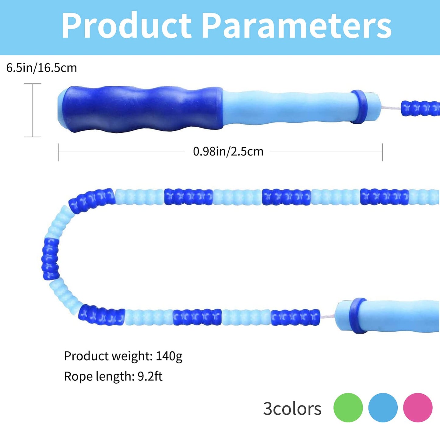 Leeboom Jump Rope, Adjustable Length Electronic cigarettes Tangle-Free Segmented Soft Beaded Skipping Rope, Fitness Jump Rope for Kids, Man, and…