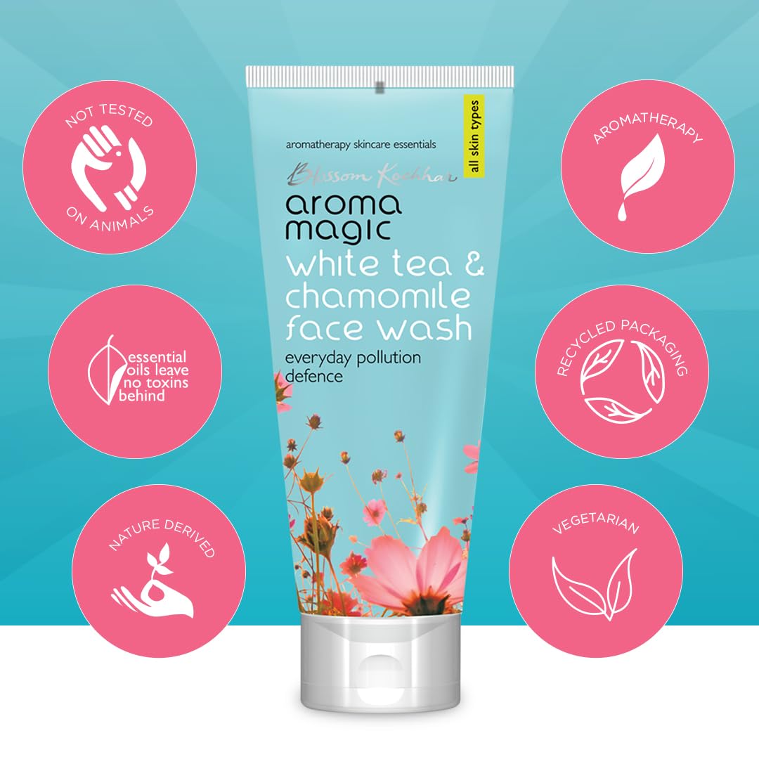 Aroma Magic White Tea & Chamomile Face Wash | Free Radical Damage Protection | Reduces Signs of Aging | Refreshing & Soothing | for All Skin Types |