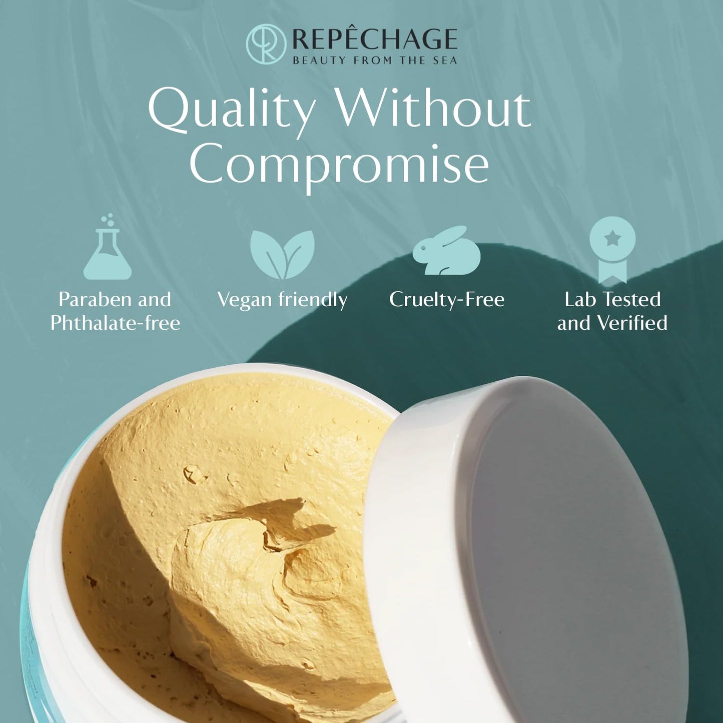 Repechage Sea Mud Mask for Women and Men, 4 fl. oz., Deep Exfoliating Pore Cleanser for Dry, Oily, Blemish Prone Face and Skin, Enhance Brighten