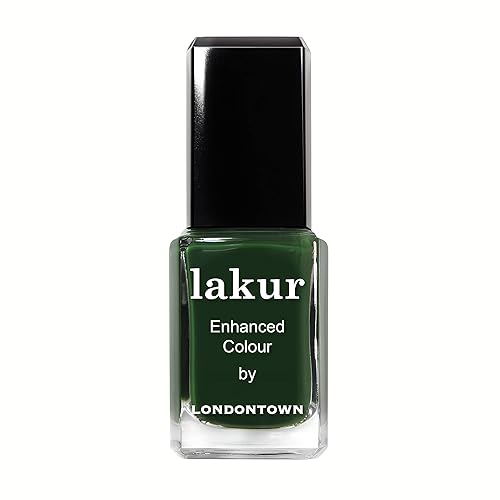 LONDONTOWN lakur Nail Polish - Chip-Resistant, Non-Toxic, Conditions & Hydrates Nails | Glossy Deep Jade, Vibe, .40 fl oz