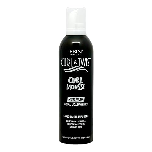 EBIN NEW YORK Curl & Twist Xtreme Curl Volumizing Mousse 12.49oz/354ml | Jojoba & Lavender Oil Infused | Adds Moisture | Vitamin B Strengthens Hair |