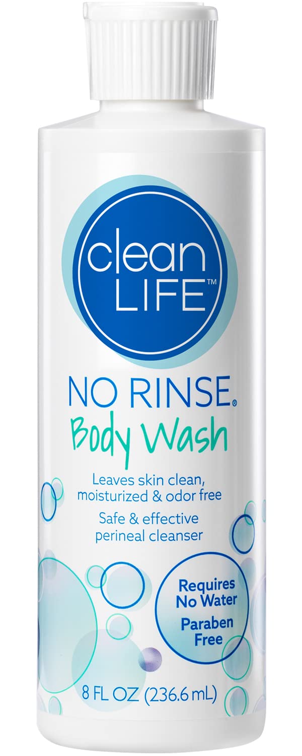 No-Rinse Body Wash 8 fl oz - Gentle, Rinse Free Formula Cleans, Moisturizes & Eliminates Odor | Sensitive Skin Safe | For Surgery Recovery, Elderly