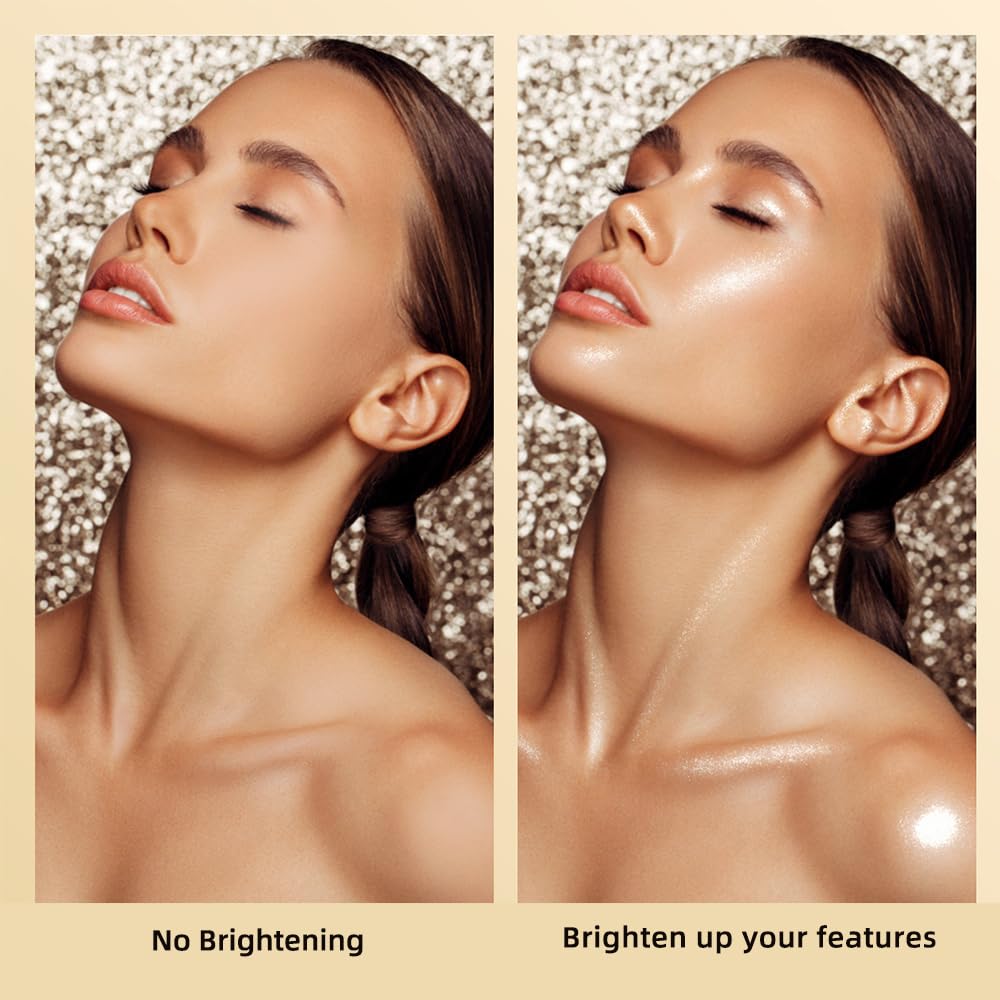 ELESSY Highlighter Makeup Palette,Face Glitter illuminator Palette,Natural Sparkling Finish Highlighter Powder,High Glossy Shimmer Smooth Baked