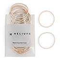 Heliums Thin Hair Elastics - Beige Blonde - 2mm Hair Ties for Thin Hair, 1.75 Inch, Medium Hold No Damage Ponytail Holders - 40 Count