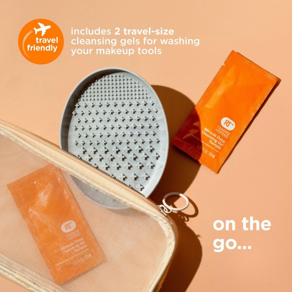 Real Techniques Miracle Brush Cleansing Palette, Makeup Brush Cleaner For Deep Cleaning, Use With Makeup Brush Shampoo, Silicone Ridges & Easy Grip