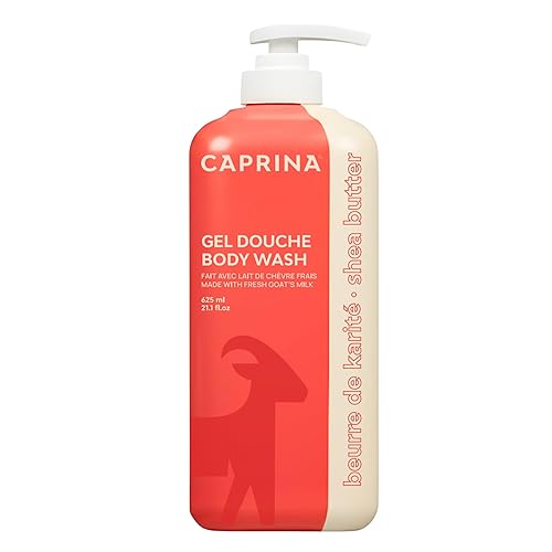Caprina Amazing Body Wash, Shea Butter, 16.9 oz, With Fresh Canadian Goat Milk, Gentle Soap, Moisturizing, Vitamin A, B2, B3, and More