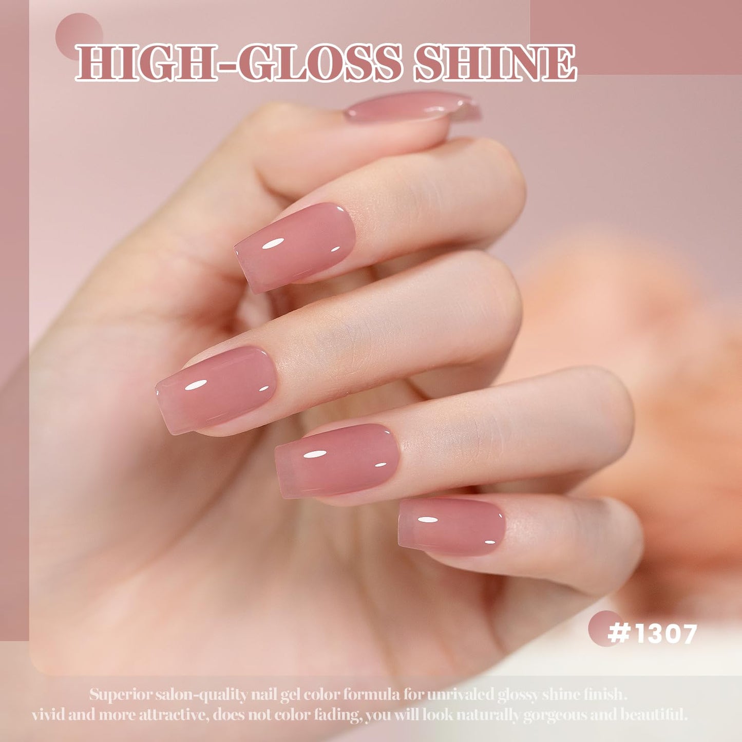 RARJSM Nude Gray Ruddy Pink Gel Nail Polish Neutral Skin Tone Sheer Jelly Gelpolish 1PC 15ml Single Bottle Creamy Transparent Natural Nudegel Polish Beauty and Personal Care RARJSM
