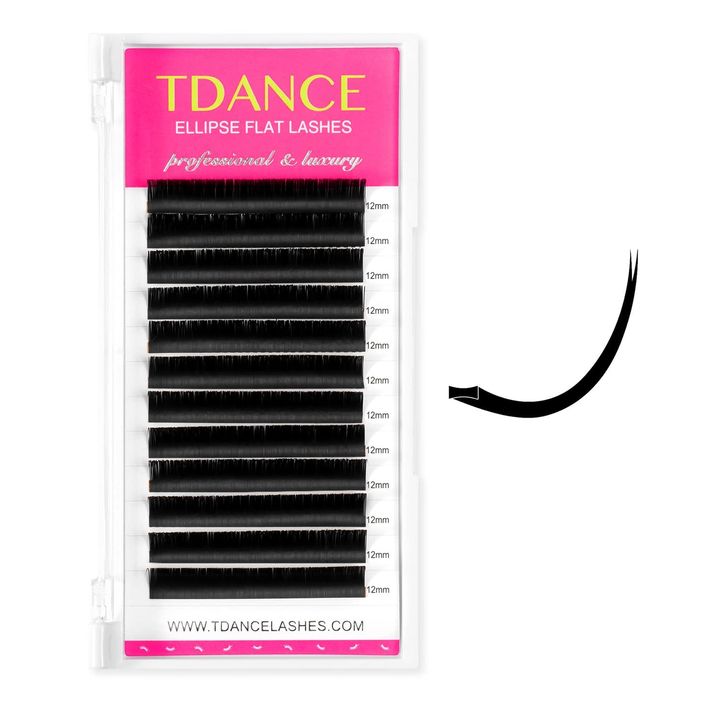 TDANCE Classic Lash Extensions Flat Lashes Eyelash Extensions 0.2mm D Curl Ellipse Eyelash Extensions 8mm Mixed Black Matte Individual Lashes Salon Beauty and Personal Care TDANCE Default Title