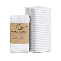 Softolle 100% Cotton Washcloths 24 Pack (12x12 Inches) Soft, Highly Absorbent Washcloth, Face Towels, Wash Cloths for Face, Ring Spun, Bulk Pack…