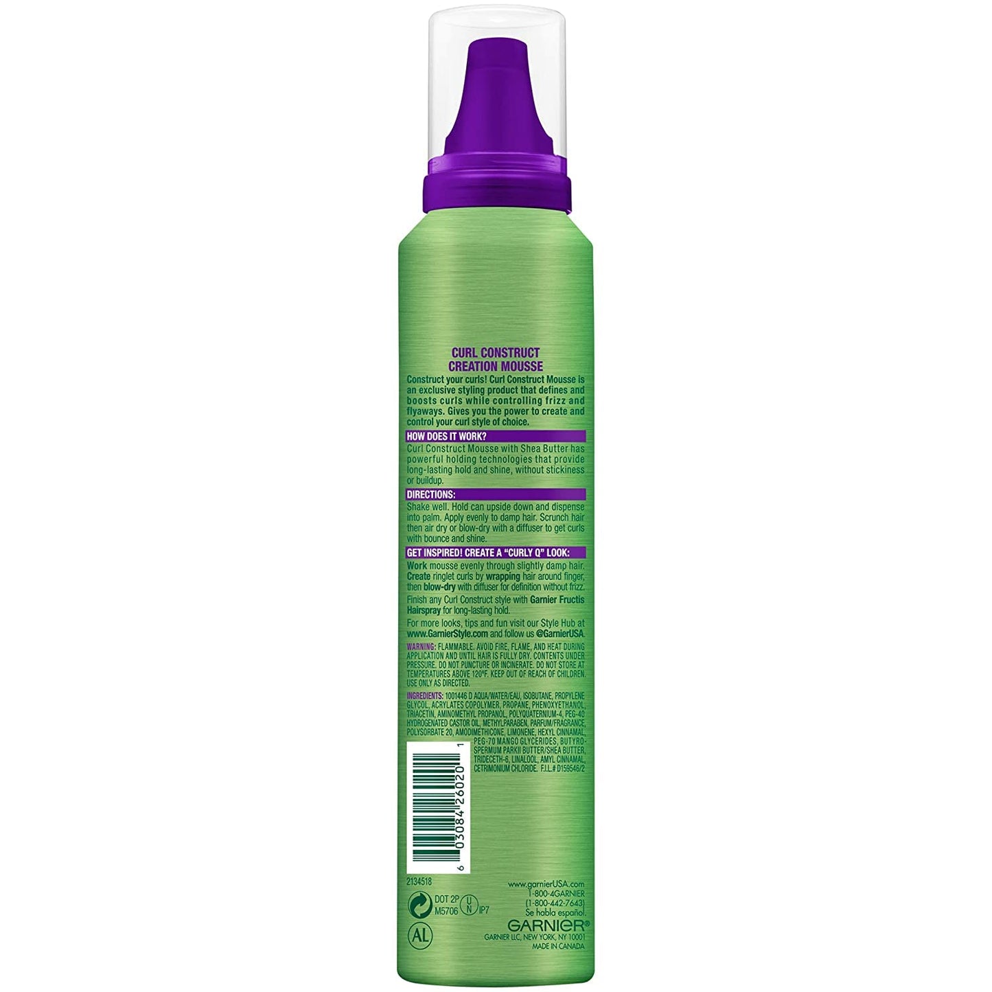 Garnier Fructis Style Curl Construct Creation Mousse Extra Strong Hold, 6.80 Ounces