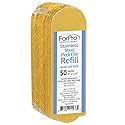 ForPro Professional Collection Stainless Steel Pedi File Refill, 180 Grit, Gold, EZ-Strip Peel Pedicure Refill Pads, 1.25” W x 4” L, 50-Count
