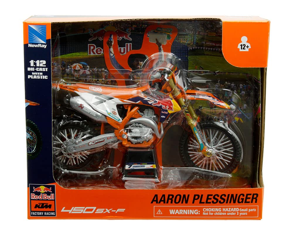 NewRay Motorcycles 1:12 Compatible with KTM 450 SX-F Red Bull KTM #7 Aaron Plessinger 58363