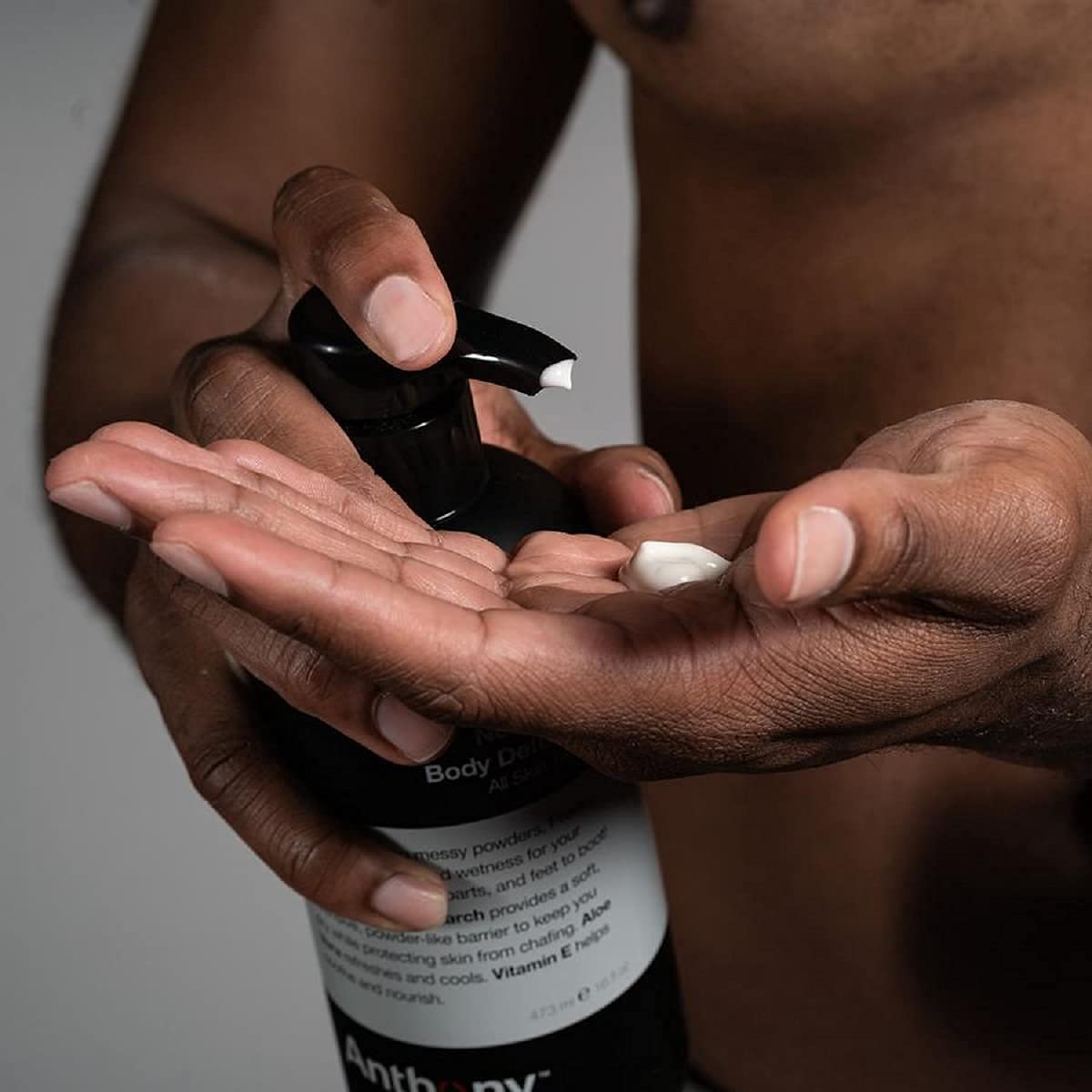 Anthony No Sweat Body Defense Deodorant for Men, Anti-Chafing & Anti-Itch Cream-to-Powder Lotion for Groin, Thighs & Underarms, Talc-Free, Absorbs