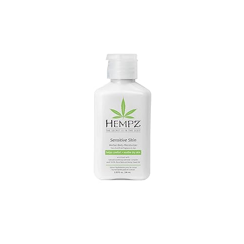 Hempz Sensitive Skin Herbal Body Moisturizer with Oatmeal, Shea Butter for Women and Men,2.25 oz. -Premium,Soothing Body Lotion with Hemp/ Cocoa