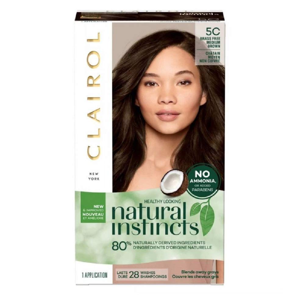 Clairol Natural Instincts, 5C, Brass Free, Med Brown