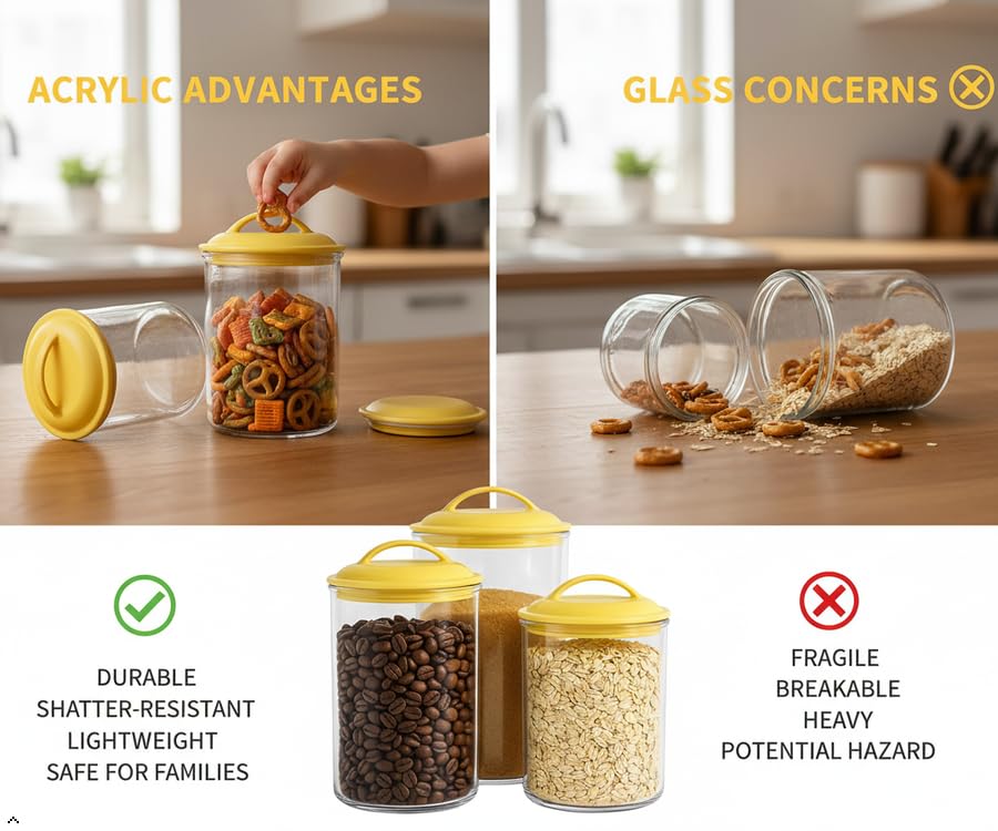 Reston lloyd Food Storage Containers, BPA Free Airtight Canisters for Cereal, Pasta, Sugar, Coffee, Flour, Cookies, Loose Tea, for Kitchen…