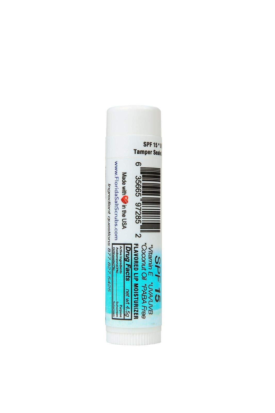 SPF 15 Lip Balm by Florida Glow - Hydrating and Moisturizing Lip Sunscreen for Men and Women and Kids - Oxybenzone Free SPF Lip balm with Sunscreen