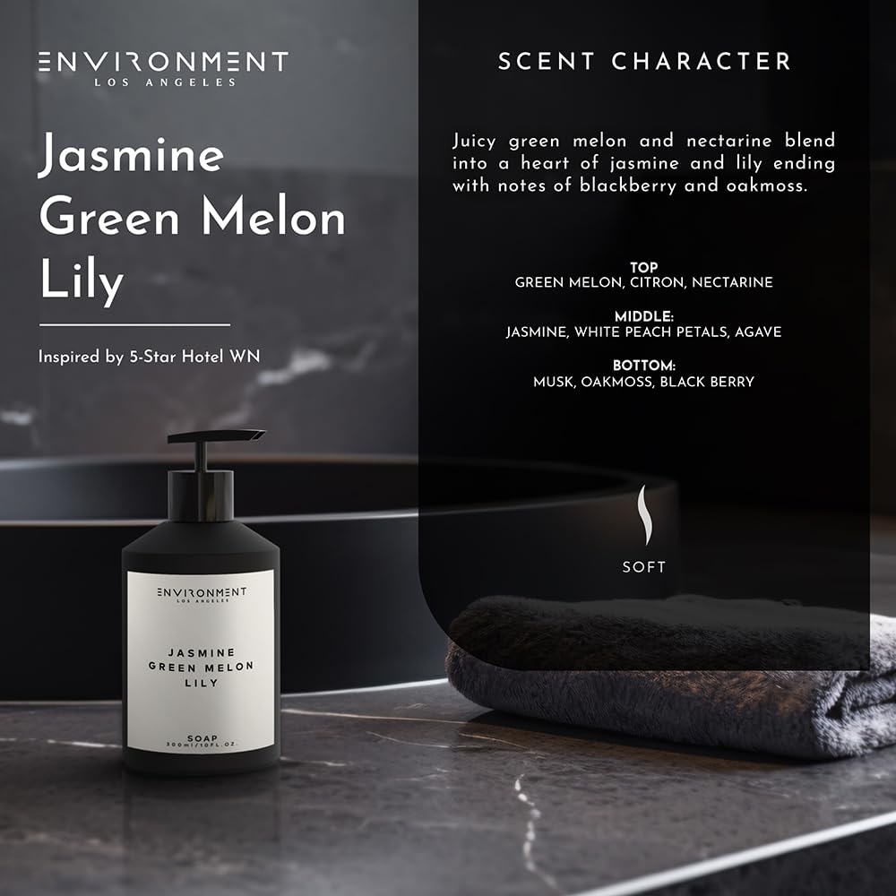 ENVIRONMENT Inspired by 5-Star Resort WN Hand Soap, 300ml Luxury Liquid Soap (Jasmine | Green Melon | Lily) Home Essentials, Kitchen & Bathroom Soap Beauty & Personal Care ENVIRONMENT