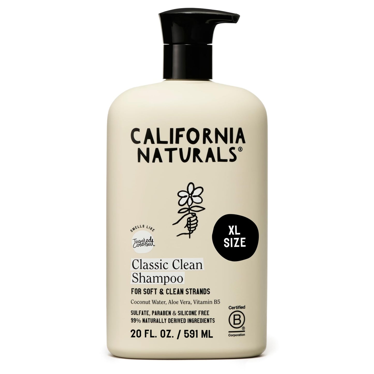 California Naturals Classic Clean Toasted Coconut Shampoo, Sulfate Free, Coconut Cleansing Complex, Natural, Vegan, Cruelty, Silicone, and Paraben Beauty and Personal Care California Naturals Default Title