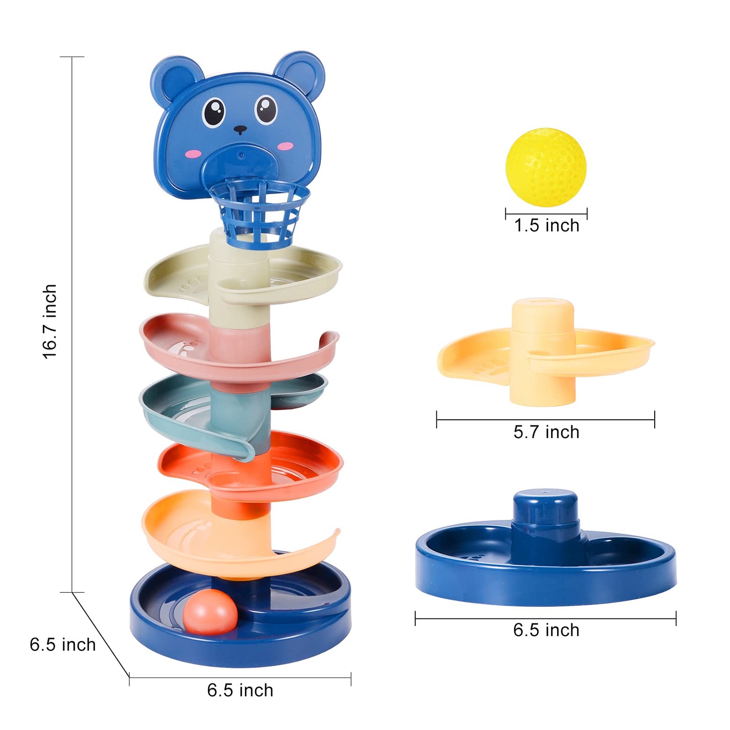 Beestech Ball Drop & Roll Tower – Educational Development Toy with 6 Balls for Toddlers Ages 2-4, Fun Activity Playset for Boys & Girls