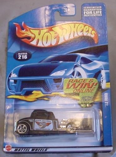 Hot Wheels 2001 '32 Ford Police BLACK State Trooper #216
