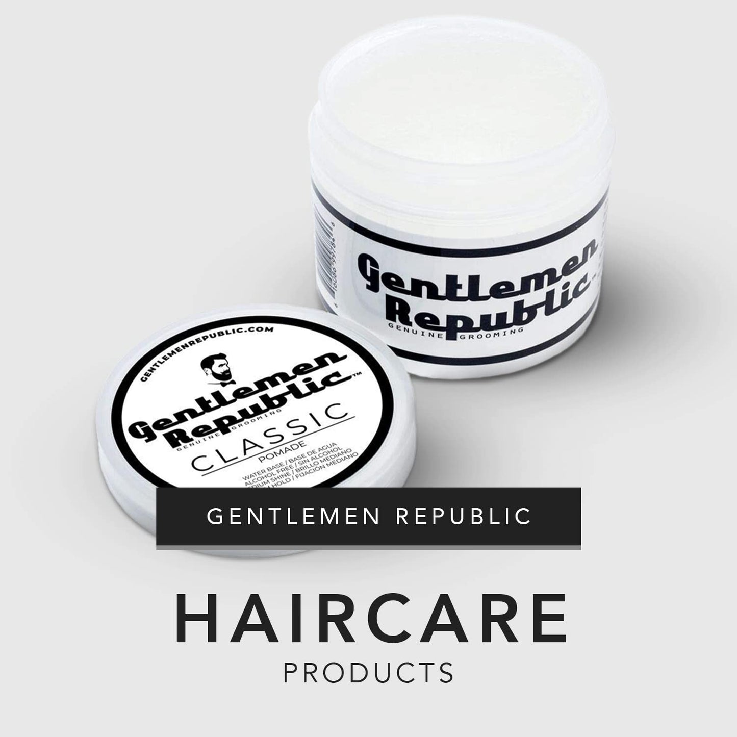 Gentlemen Republic Classic Pomade for Men - Water Based Pomade for Medium Hold & Shine, Premium Mens Hair Styling Products with No Beeswax - Ideal