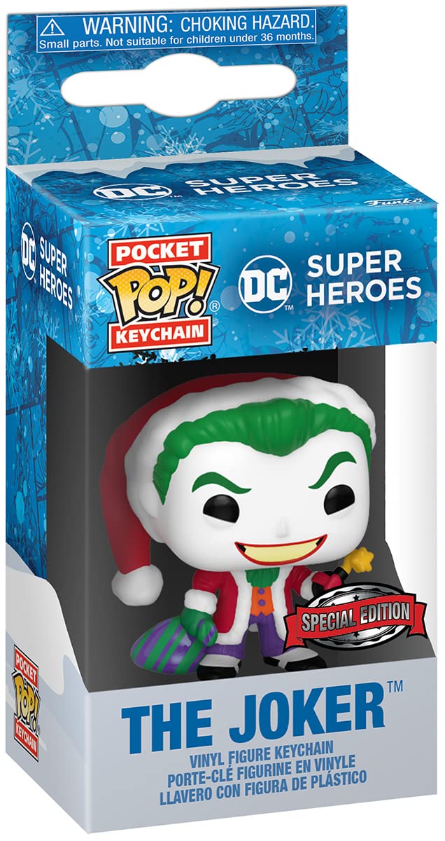 Funko POP! Keychain: DC Holiday - the Joker - (WMT) - DC Comics - Collectable Vinyl Mini Figure Novelty Keyring - Stocking Filler - Gift Idea…