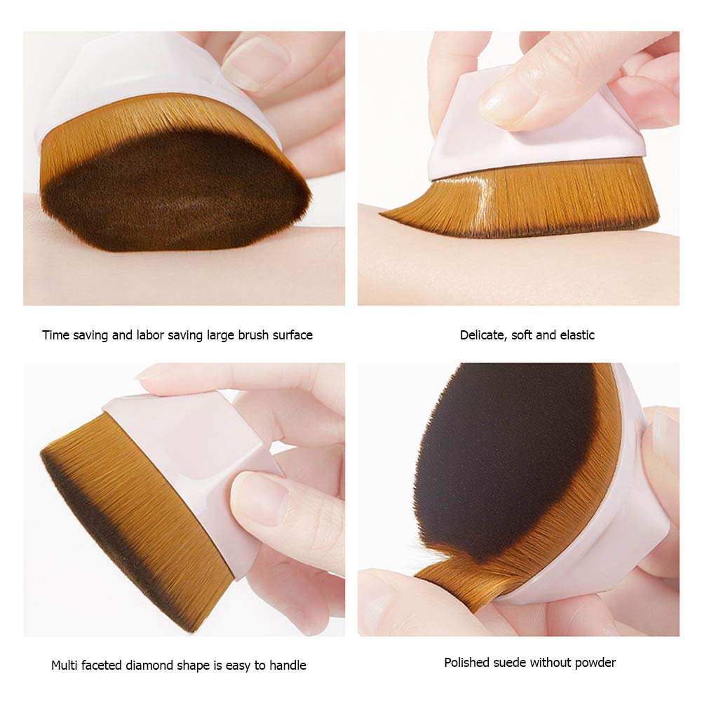 QUEMISS Foundation Brush Kabuki Makeup Brushes 2 Pack Flat Top High-Density Multifunctional Foundation Makeup Brush