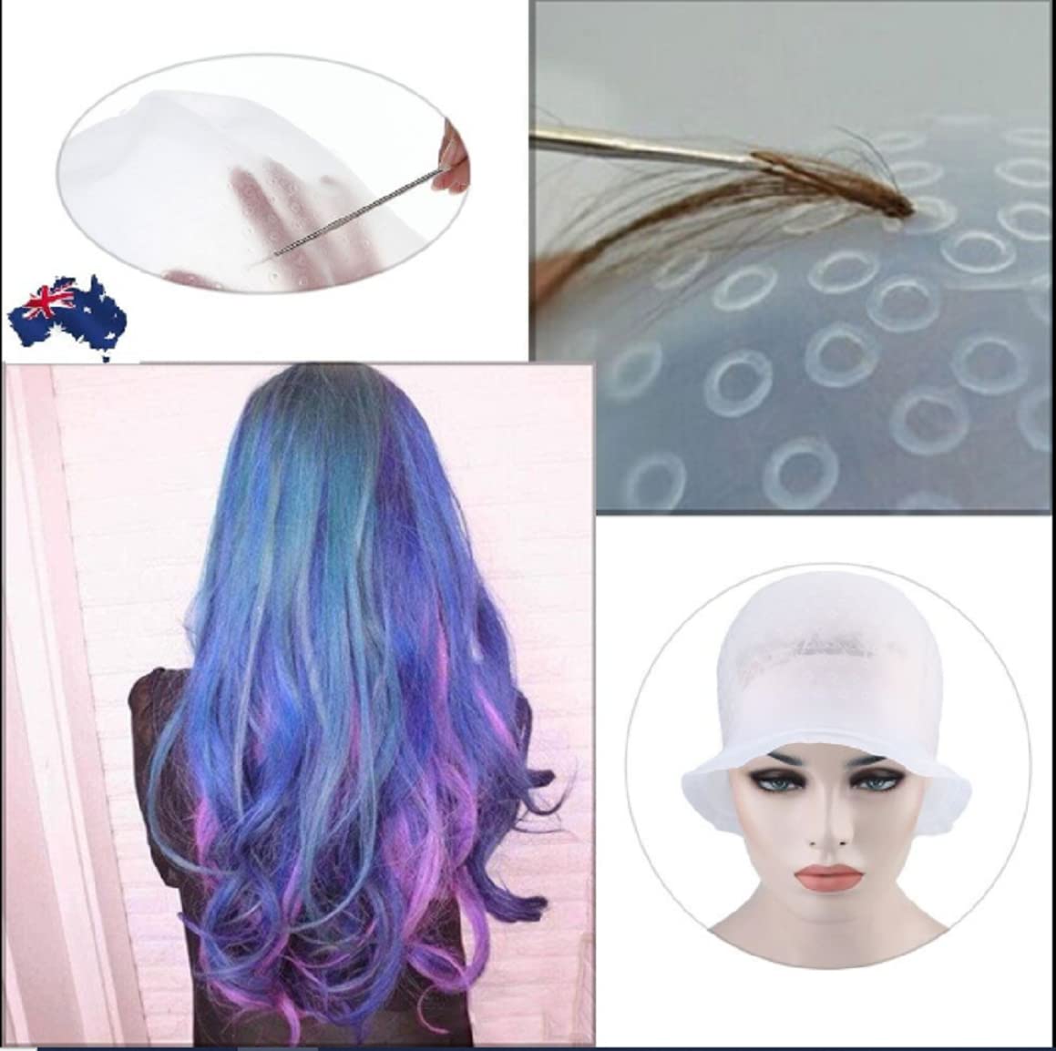 MAGICAP Pro Salon Silicon Hairdressing Highlighting Frosting Cap & FREE Hook