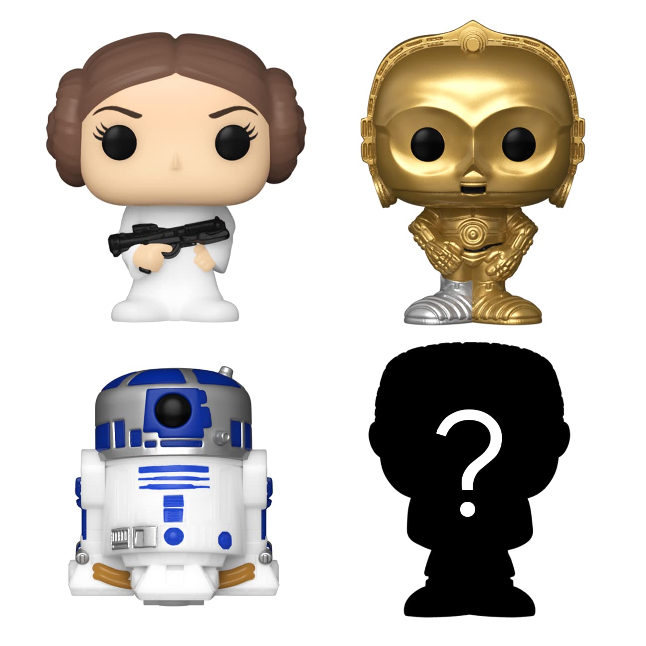 Funko Bitty POP! Star Wars - Leia, 4-Pack - Princess Leia, R2-D2, C-3PO and A Surprise Mystery Mini Figure - 0.9 Inch (2.2 Cm) Collectable…