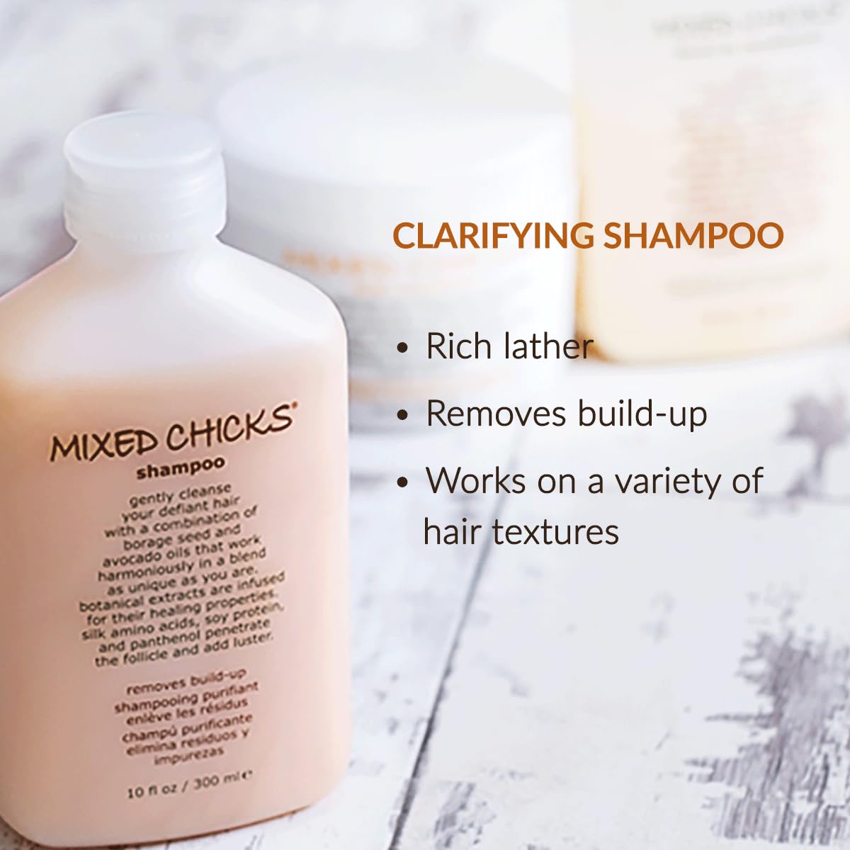 Mixed Chicks Quad Pack - Shampoo 10 fl. oz., Deep Conditioner, 8.0 fl. oz., Leave-In Conditioner, 10 fl. oz., Hair Silk, 1.7 fl. oz