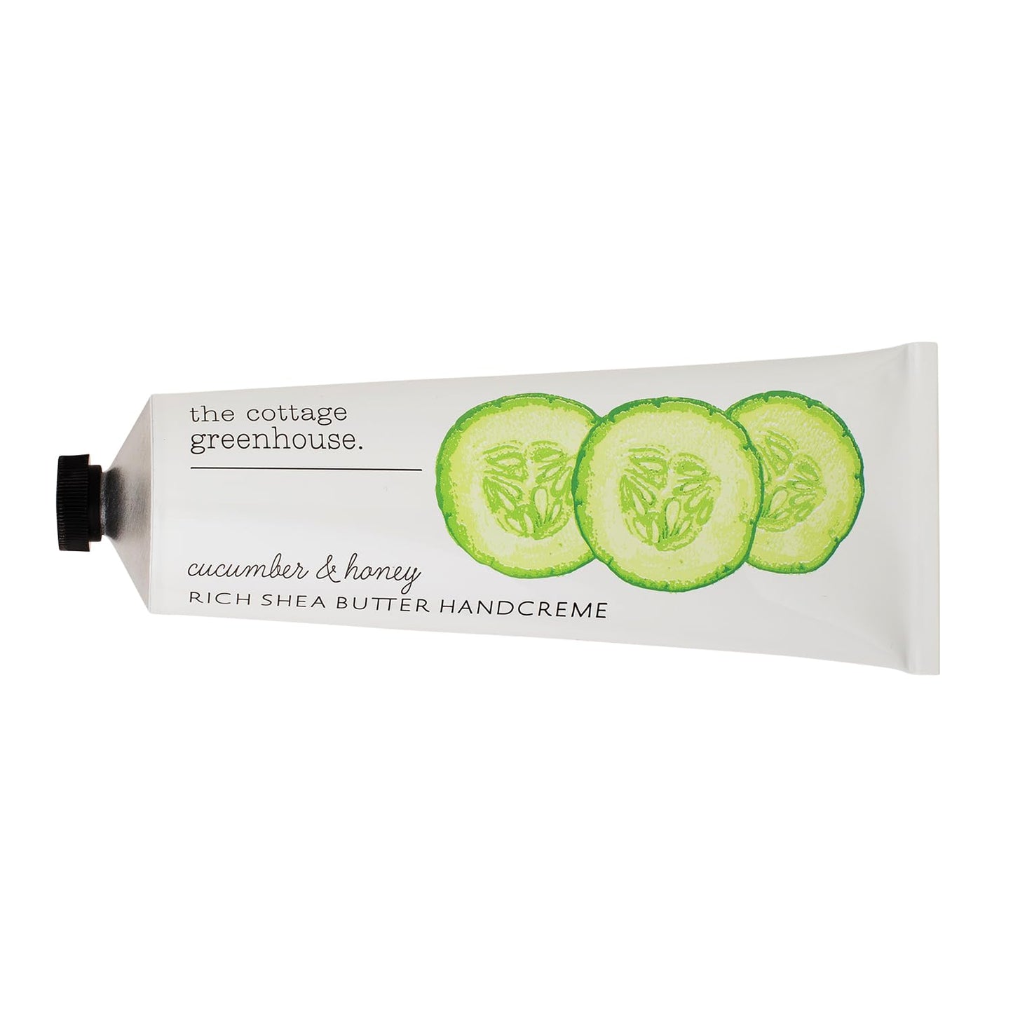 The Cottage Greenhouse Cucumber & Honey Handcreme, 4 oz, Hydrating & Moisturizing Hand Cream for Dry, Cracked Hands, Luxury Purse Essential Lotion