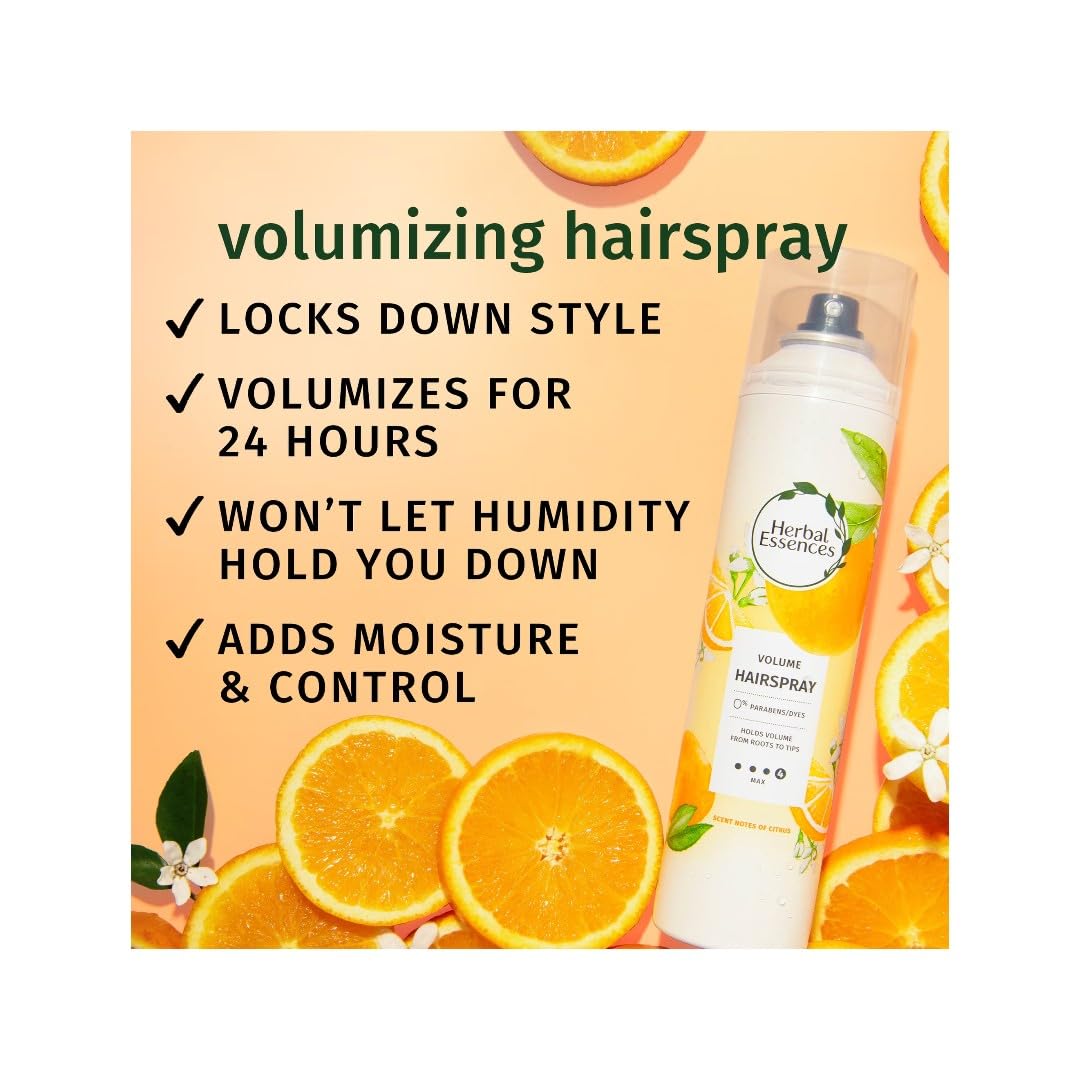 Herbal Essences, Volume Hairspray 4 Max Notes Of Citrus, 8 Ounce