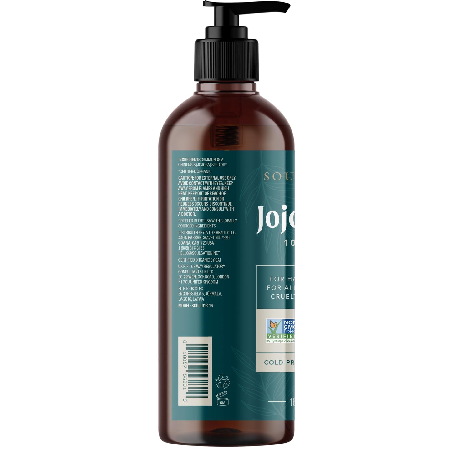 SOULSATION Non-GMO Jojoba Oil for Skin, Hair & Face | 100% Pure, Natural Cold Pressed (16oz) Beauty and Personal Care SOULSATION