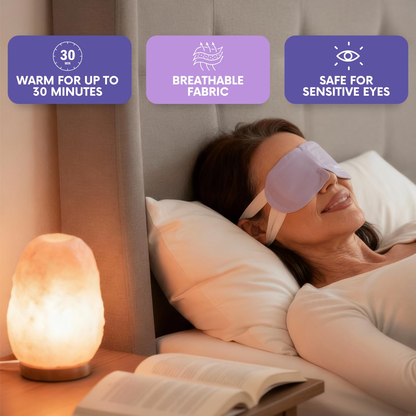 LumiDew Steam Eye Mask, Self Heating Heated Eye Mask for Sleep, Warm Compress for Eyes, Moist Heat for Dry Eye Relief, Stye Eye Treatment, Spa, Travel Beauty and Personal Care LumiDew