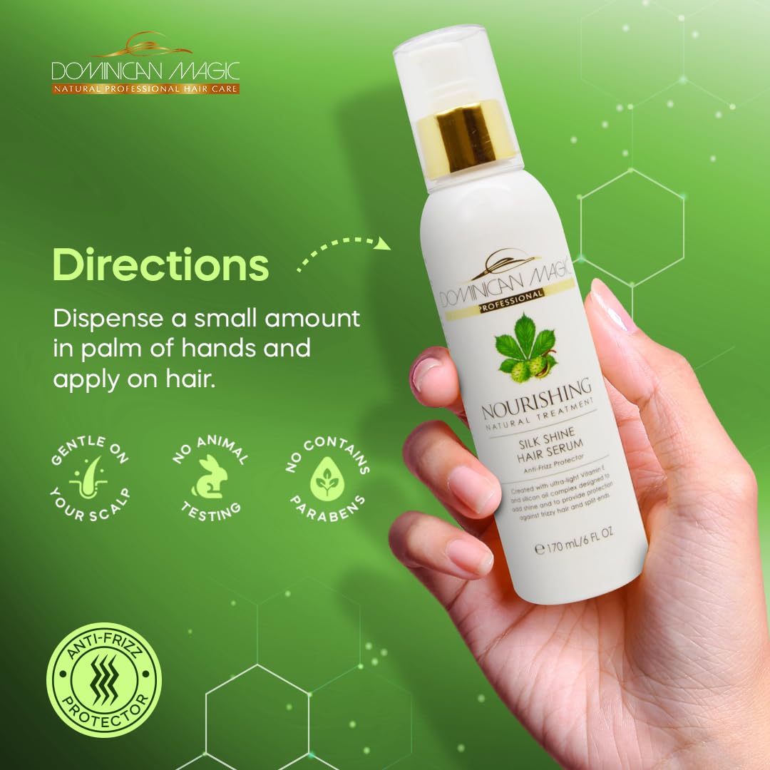 DOMINICAN MAGIC Nourishing Hair Styling Serum, Anti-Frizz Serum & Hydrating Hair Treatment for Dry, Frizzy Hair, 6oz