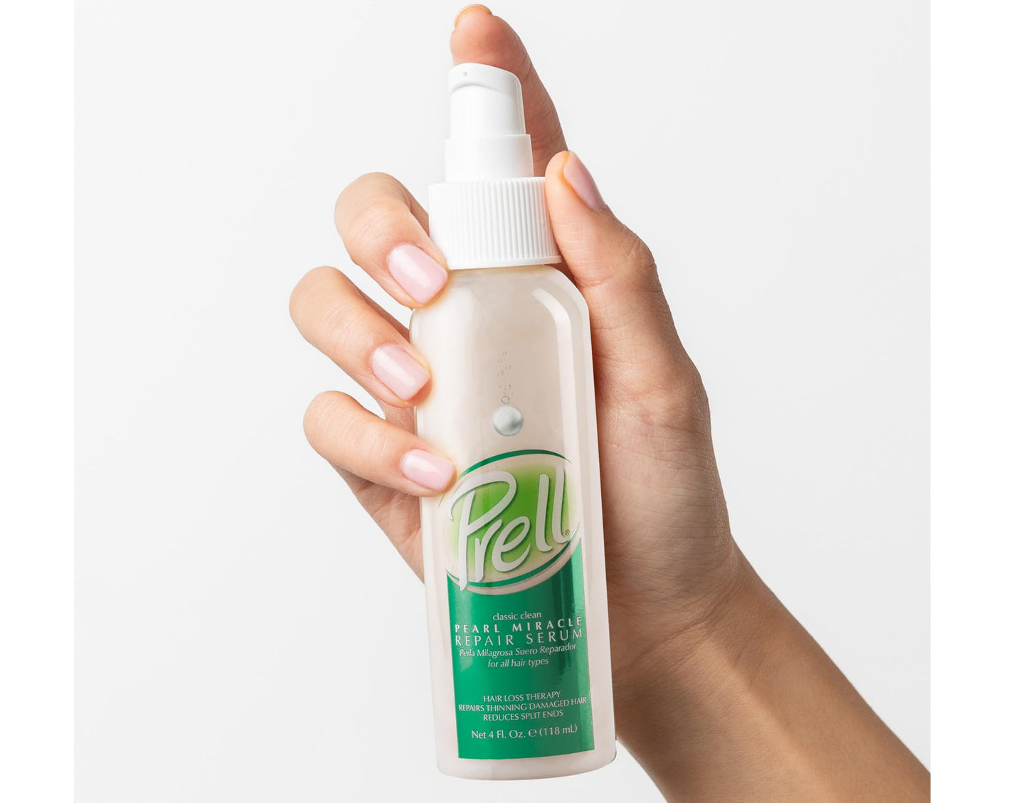 Prell Pearl Miracle Repair Serum - Intensive Hair Repair Serum Reduces Split Ends & Strengthens Weak Thinning Hair | 4 fl oz