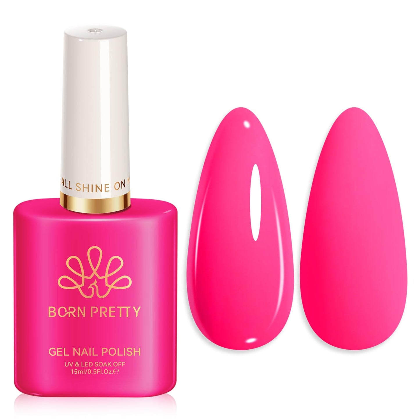 Born Pretty Hot Pink Gel Nail Polish Neon Pink Bright Color Beauty and Personal Care Born Pretty Default Title